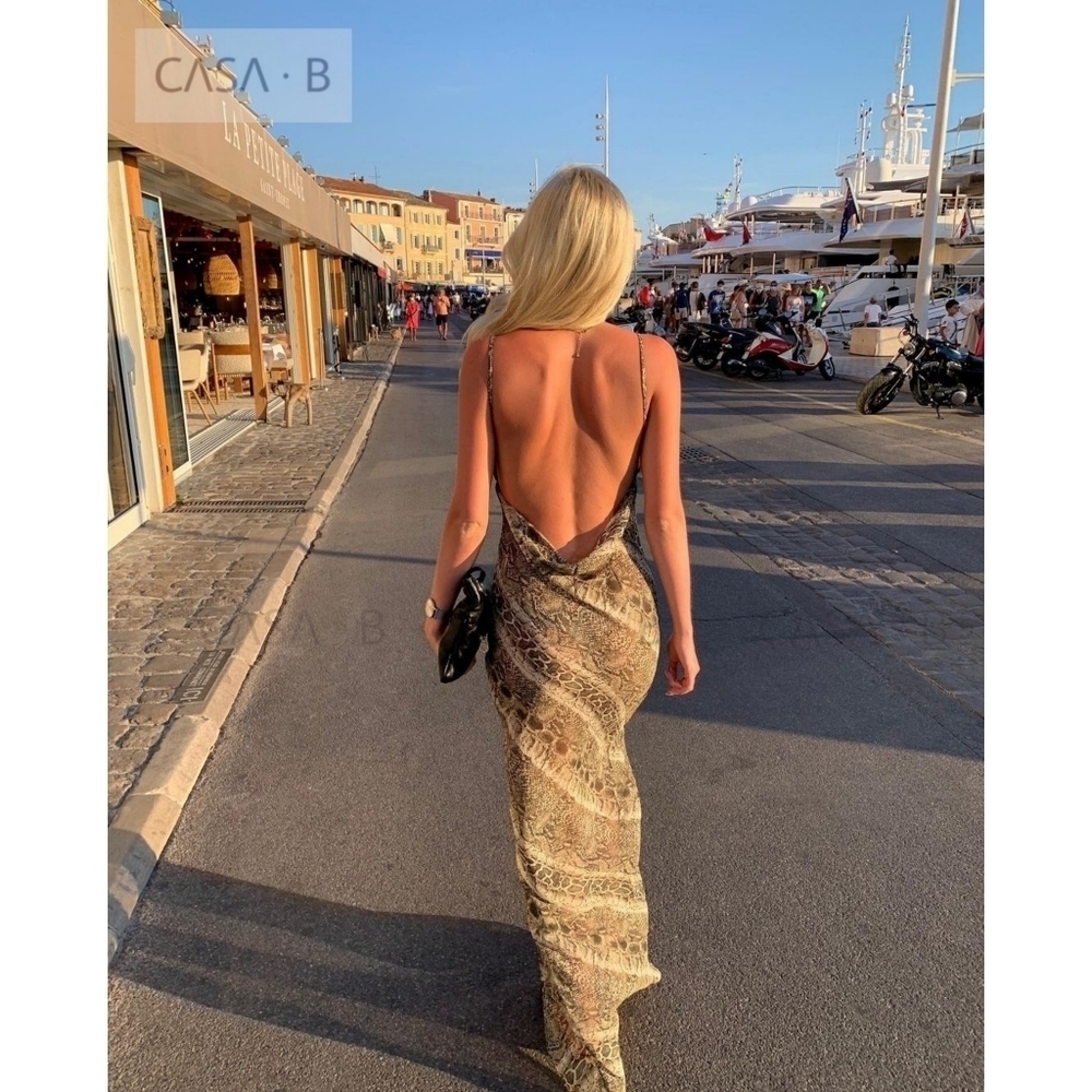 NEW💫CASA B | Snakeskin Print Sheer Chiffon Maxi - Picture 2 of 8